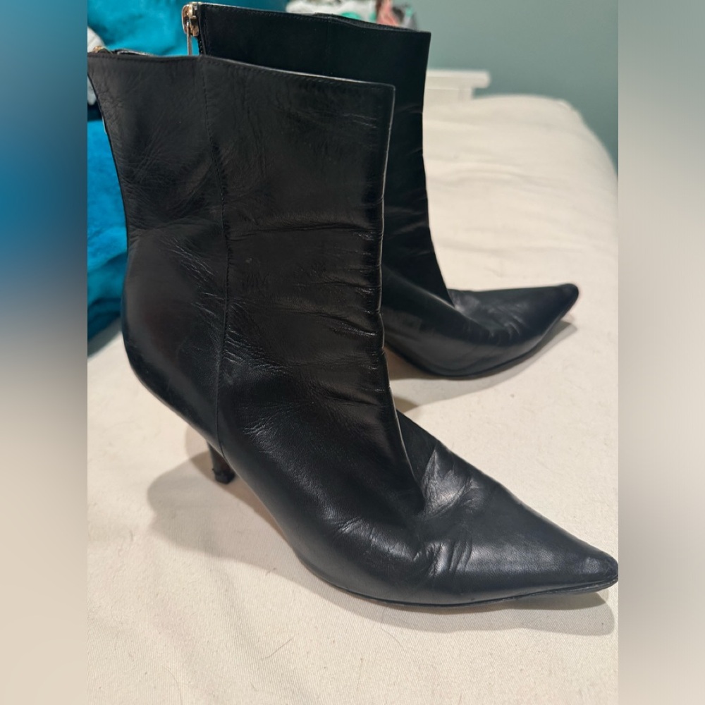 Jimmy Choo black stiletto ankle boots 36.5
